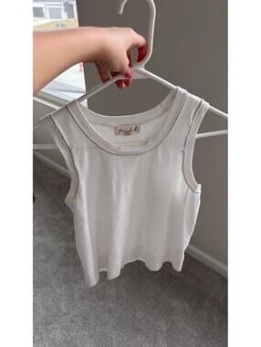 Ivory Sleeveless Knit Beaded Top